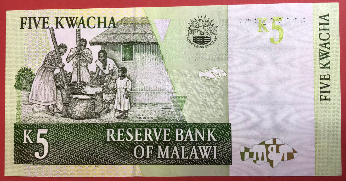 Malawi - 5 Kwacha 1.12.2005 P#36c Kvalitet 0