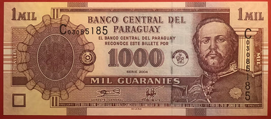 Paraguay - 1000 Guaranies 2004 P#222a Kvalitet 0