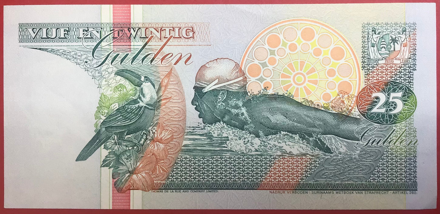 Suriname - 25 Gulden 1.12.1996 P#138c Kvalitet 01