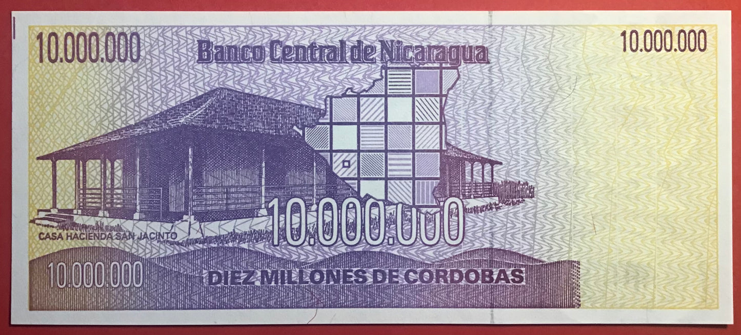 Nicaragua - 10 Million Córdoba (1990) P#166 Kvalitet 0