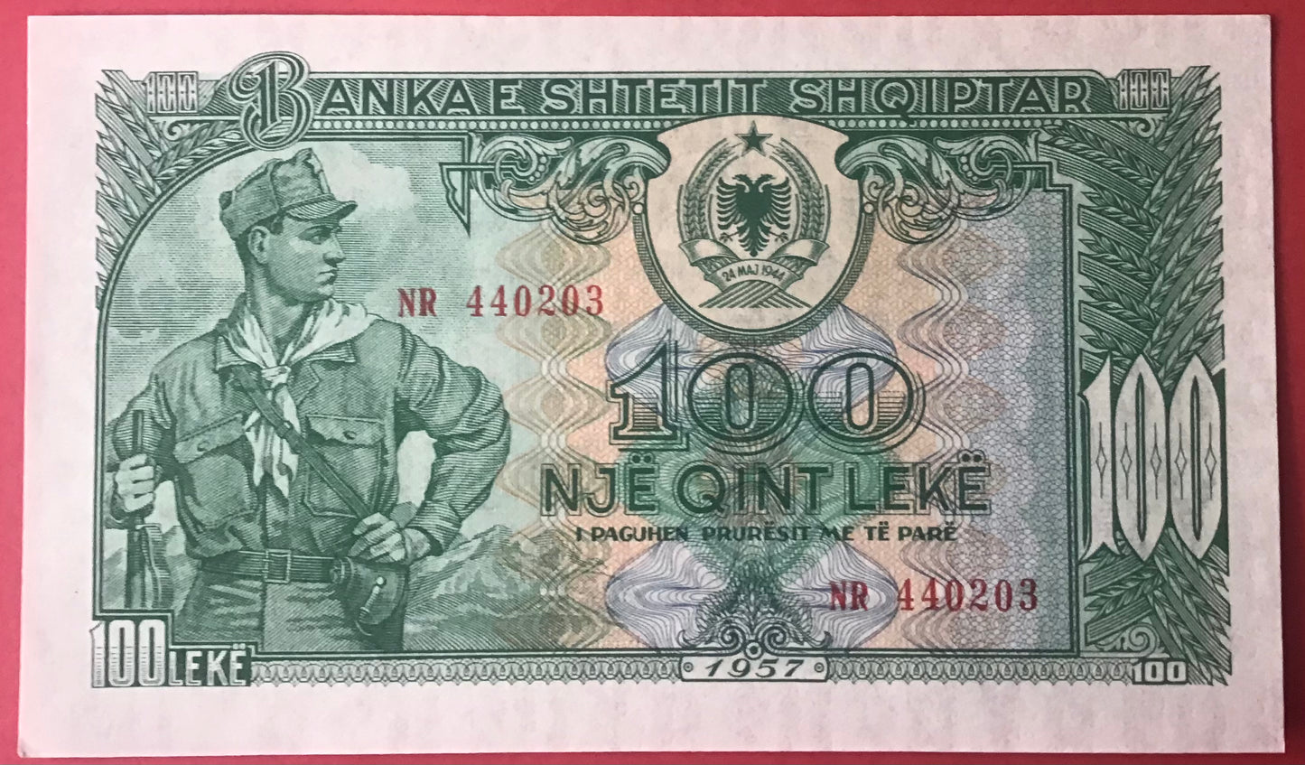 Albania - 100 Lekë 1957 P#30a Kvalitet 01