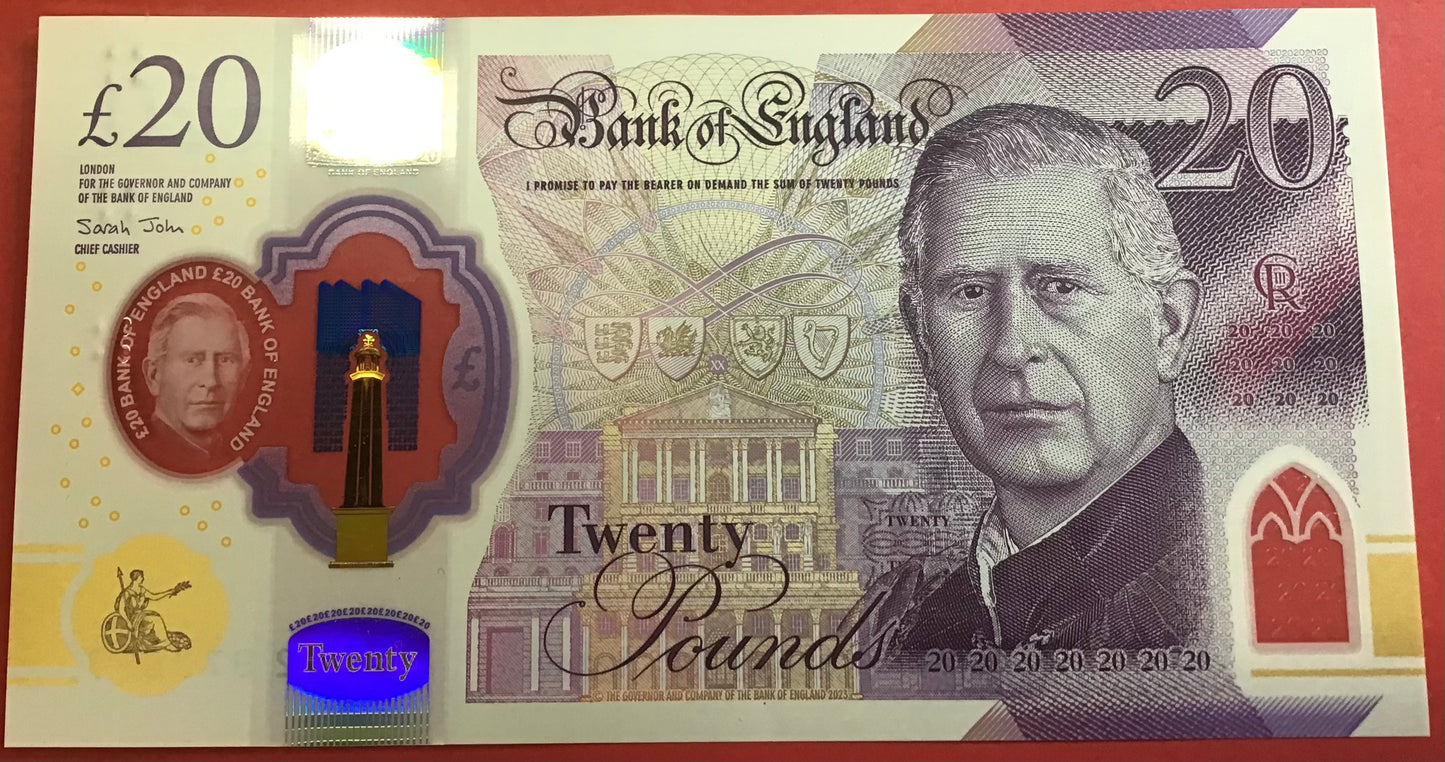 Great Britain - 20 Pounds 2023 P#W400 Kvalitet 0