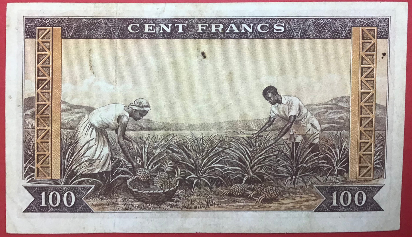 Guinea - 100 Francs 1.3.1960 P#13a Kvalitet 1/1+