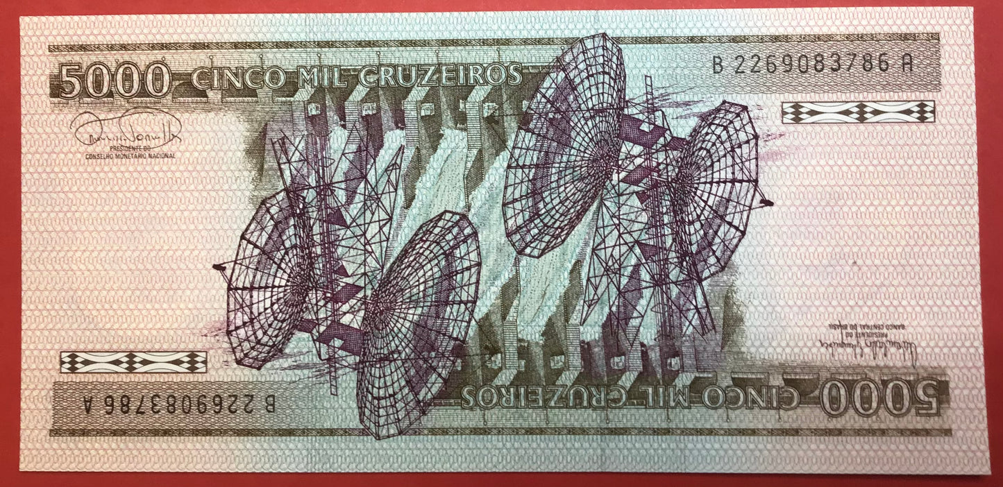 Brazil - 5000 Cruzeiros 1985 P#202d Kvalitet 0