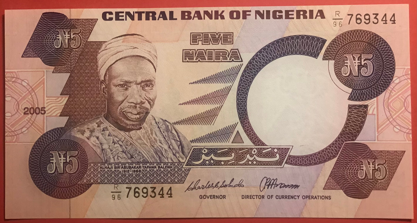 Nigeria - 5 Naira 2005 P#24i Kvalitet 0