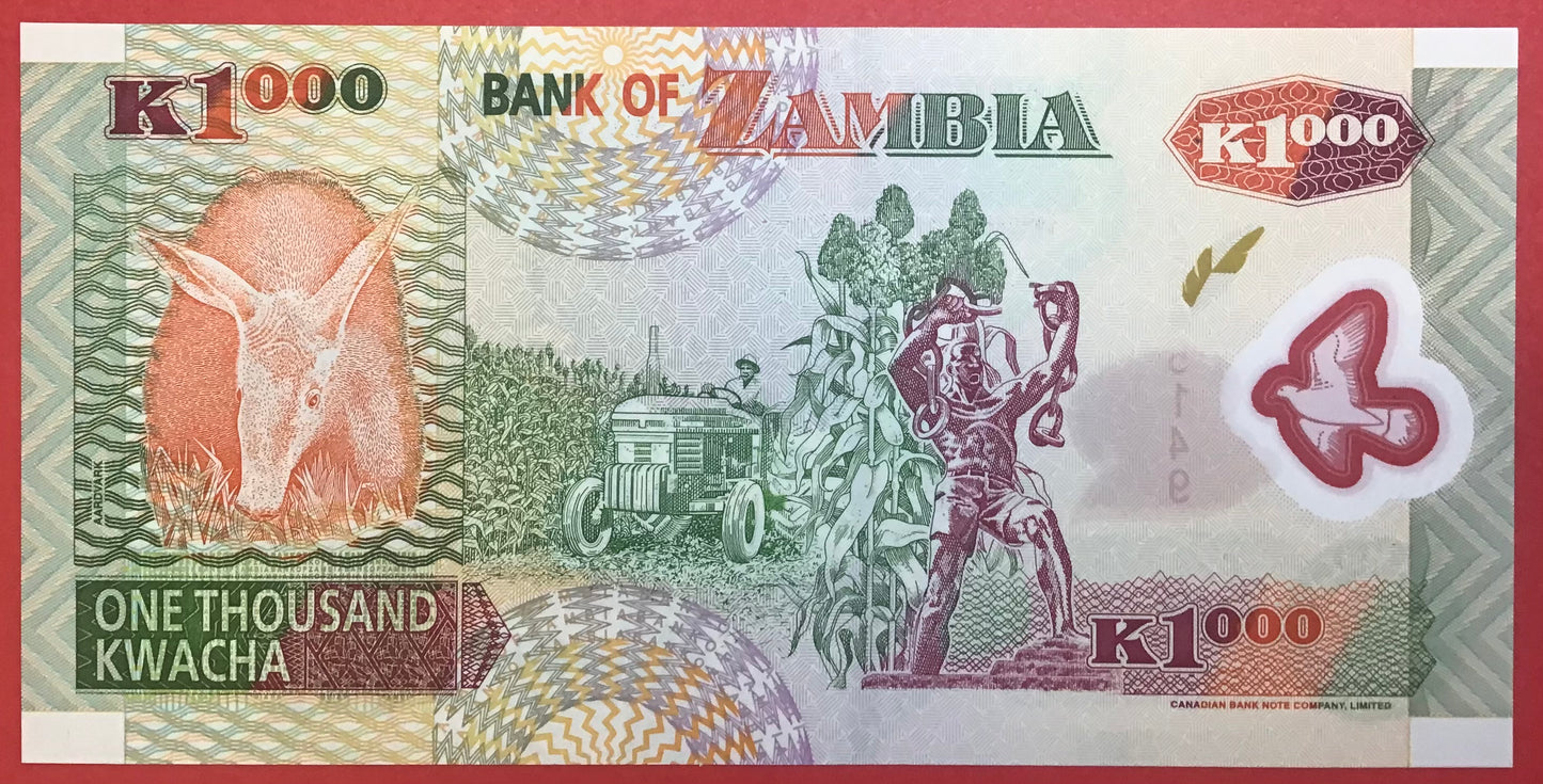 Zambia - 1000 Kwacha 2003 P#44b Kvalitet 0