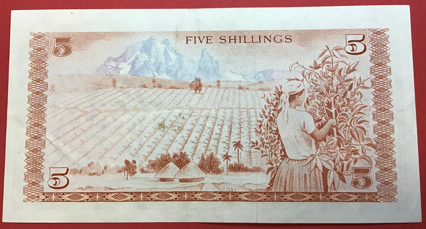 Kenya - 5 Shillings 1.7.1977 P#11d Kvalitet 1+/01