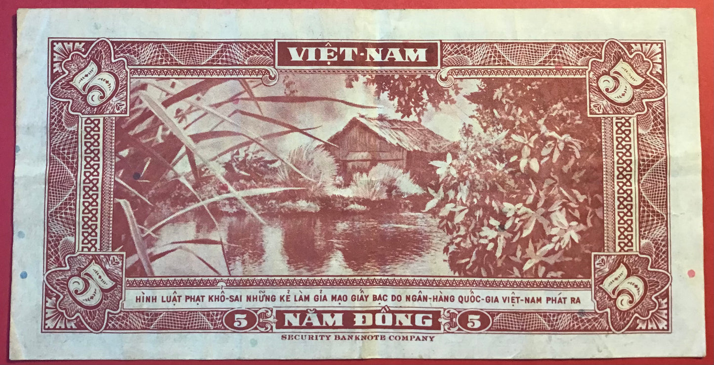 South Vietnam - 5 Dông (1955) P#13a Kvaliet 1+
