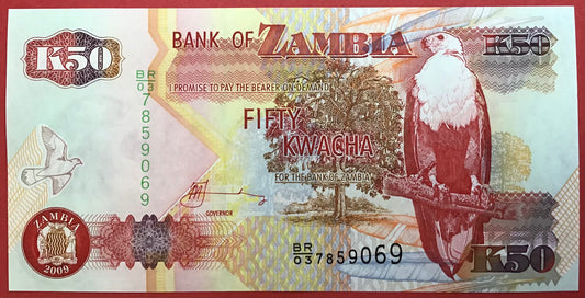 Zambia - 50 Kwacha 2009 P#37h Kvalitet 0
