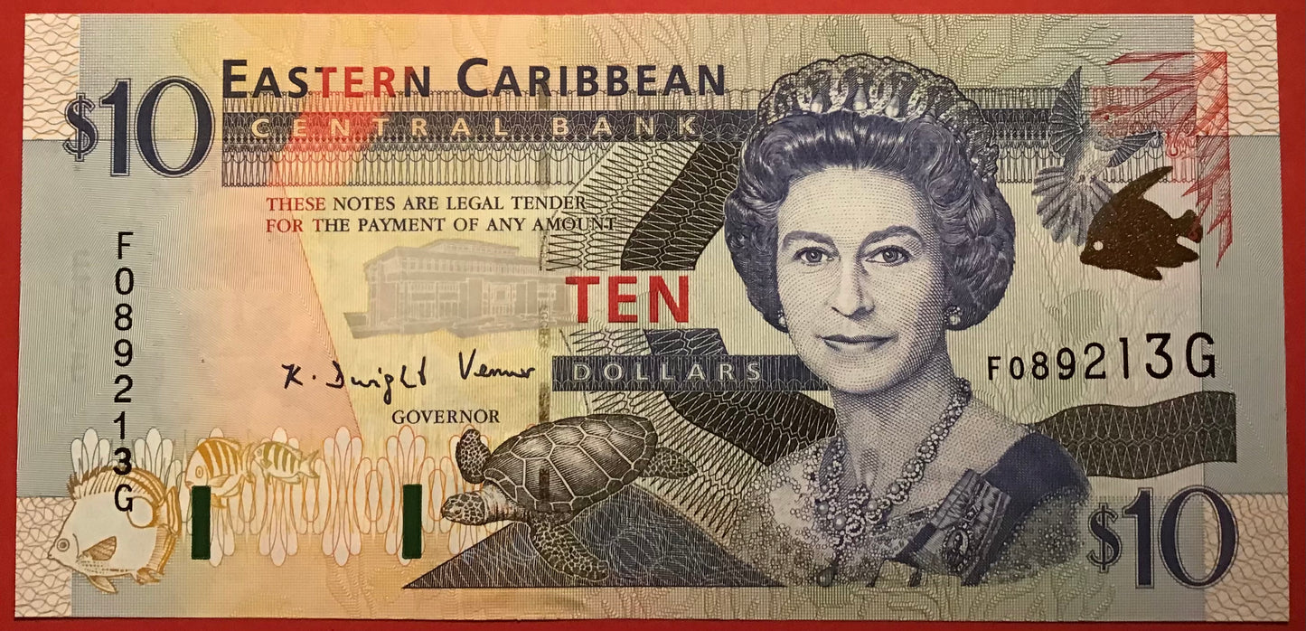 East Caribbean States - 10 Dollars (2000) P#38g Kvalitet 01/0