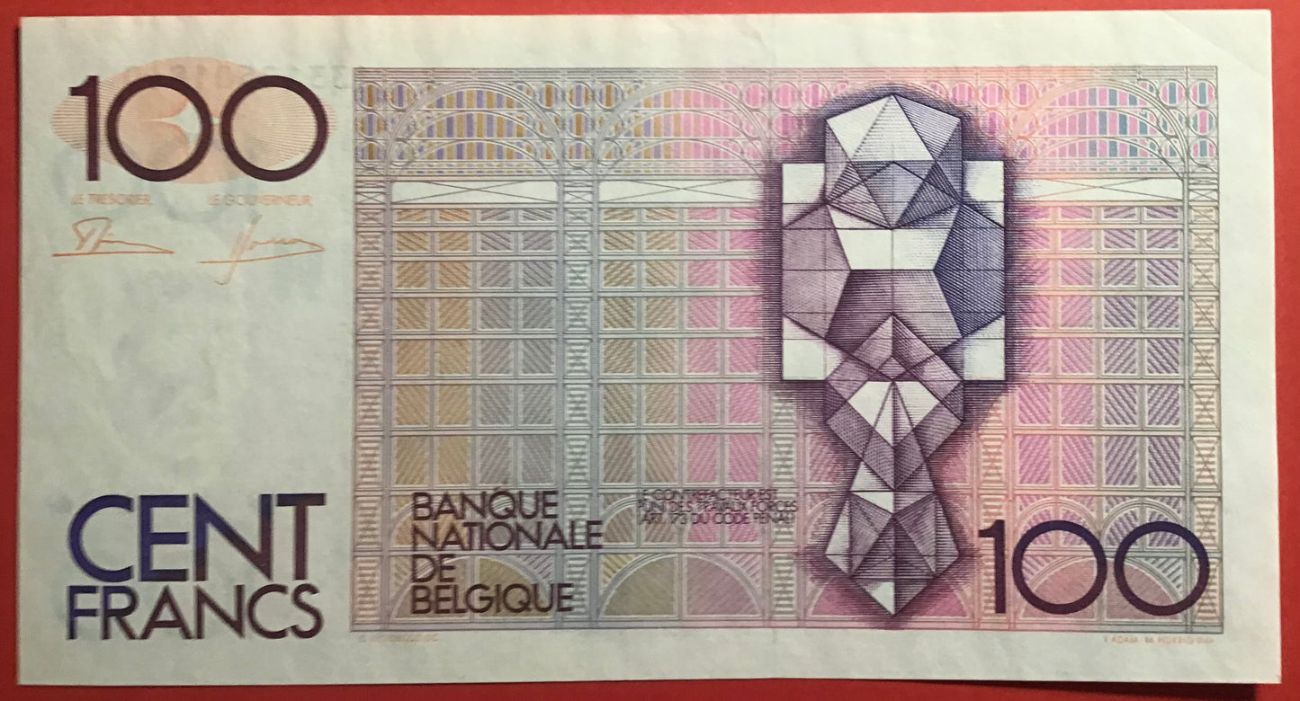 Belgium - 100 Francs (1978-81) P#140a Kvalitet 1+/01