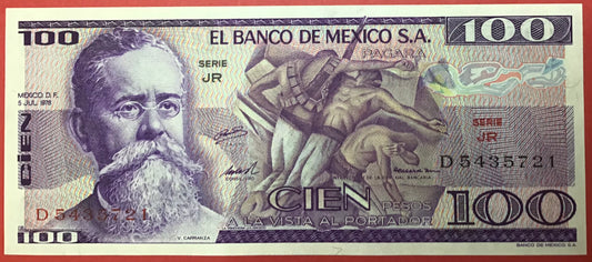 Mexico - 100 Pesos 5.7.1978 P#66b Kvalitet 0