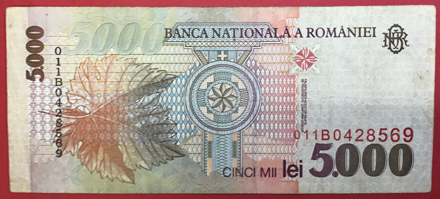 Romania - 5000 Lei 1998 P#107a Kvalitet 1+