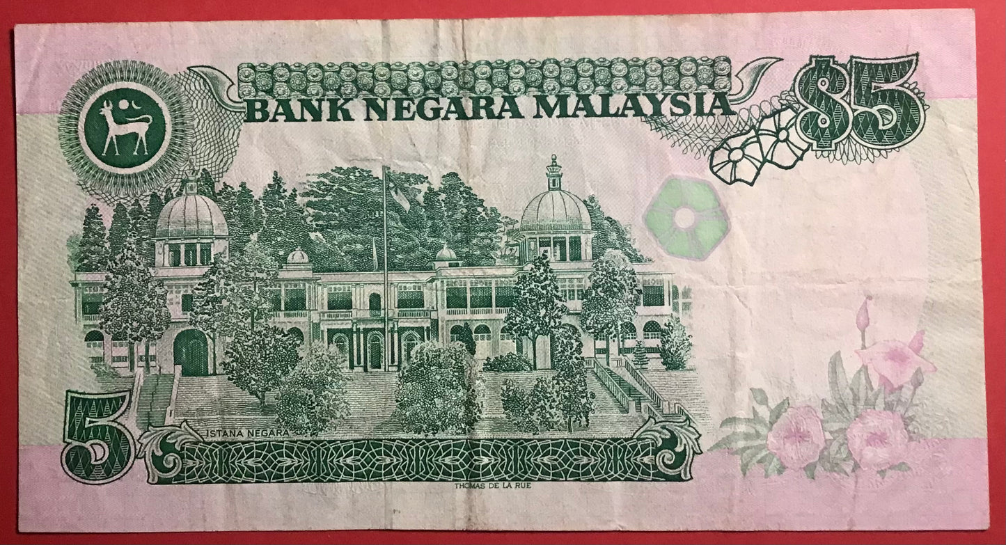Malaysia - 5 Ringgit (1991) P#28c Kvalitet 1/1+