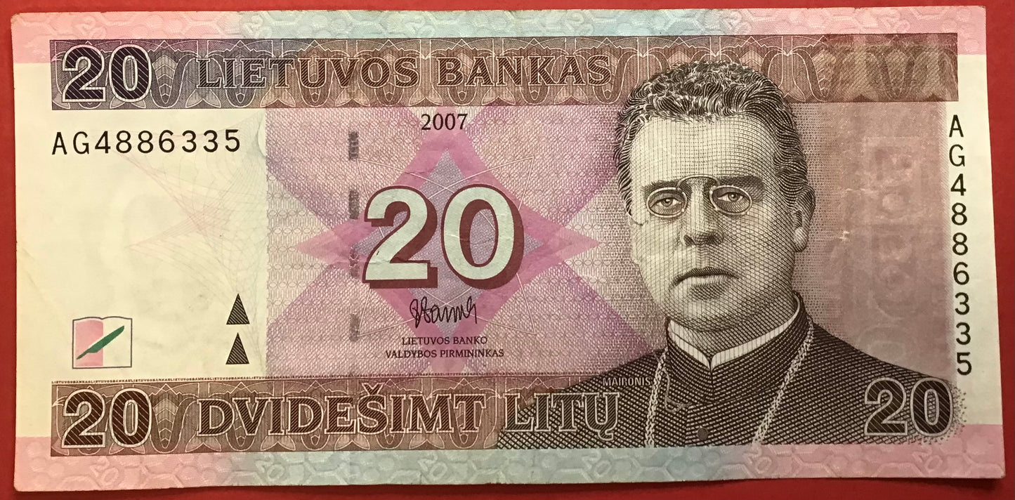 Lithuania - 20 Litu 2007 P#69 Kvalitet 1+