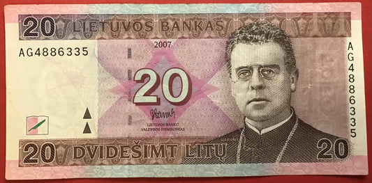Lithuania - 20 Litu 2007 P#69 Kvalitet 1+