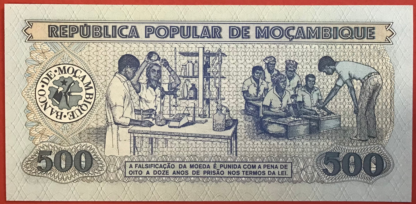 Mozambique - 500 Meticais - 16.6.1980 P#127 Kvalitet 0