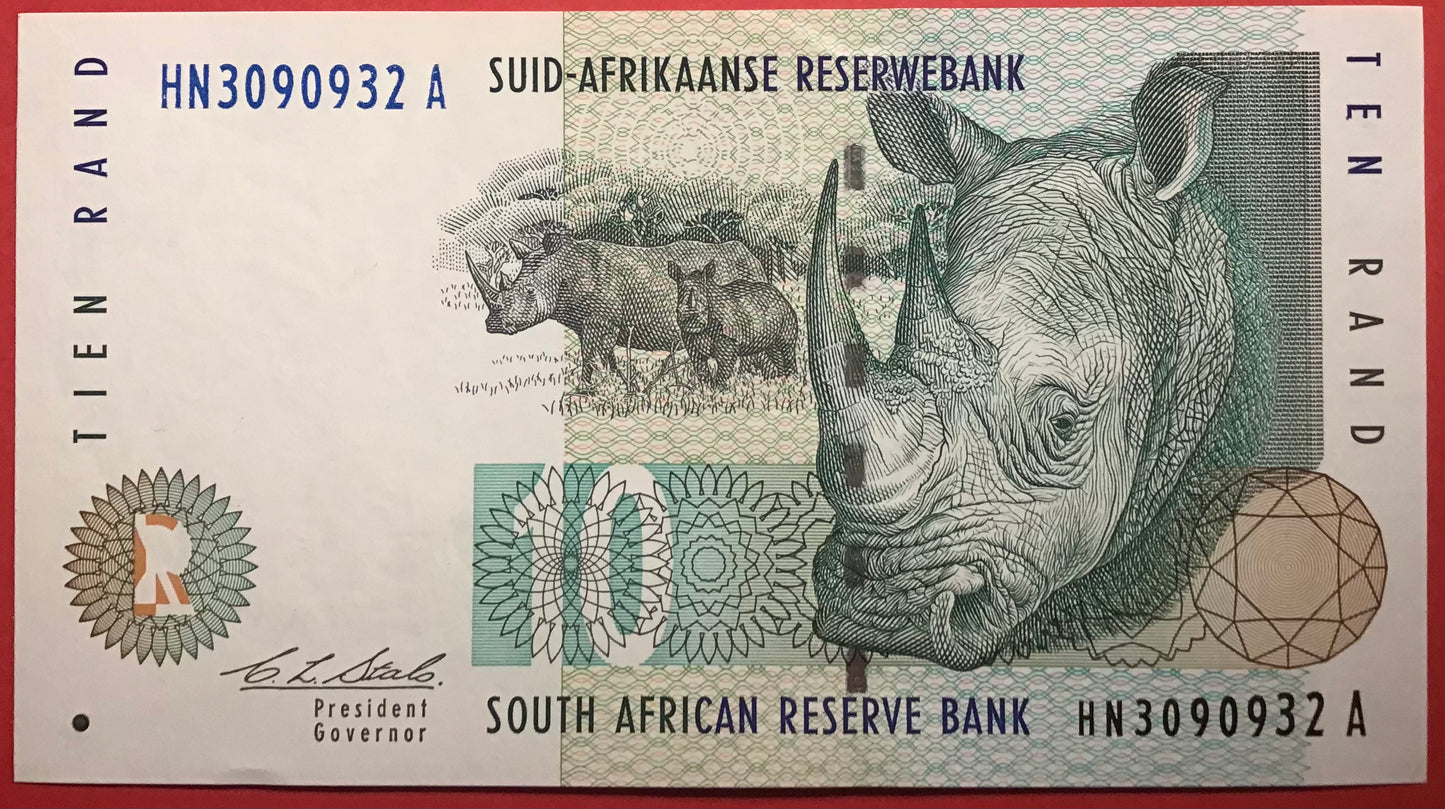 South Africa - 10 Rand 1993 P#123a Kvalitet 01