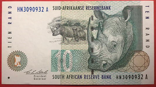 South Africa - 10 Rand 1993 P#123a Kvalitet 01