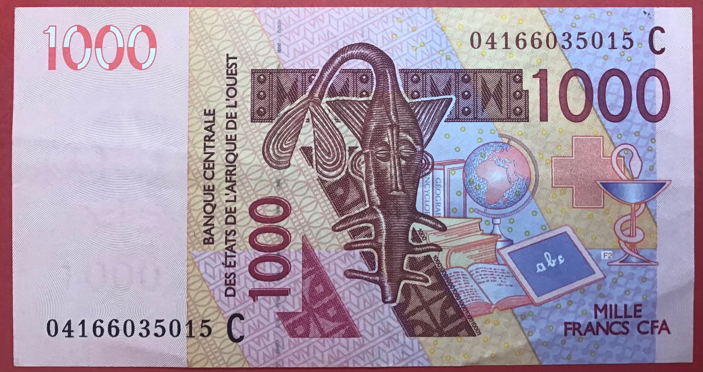West African States/Burkina Faso - 1000 Francs 2004 P#315Cb Kvalitet 1+