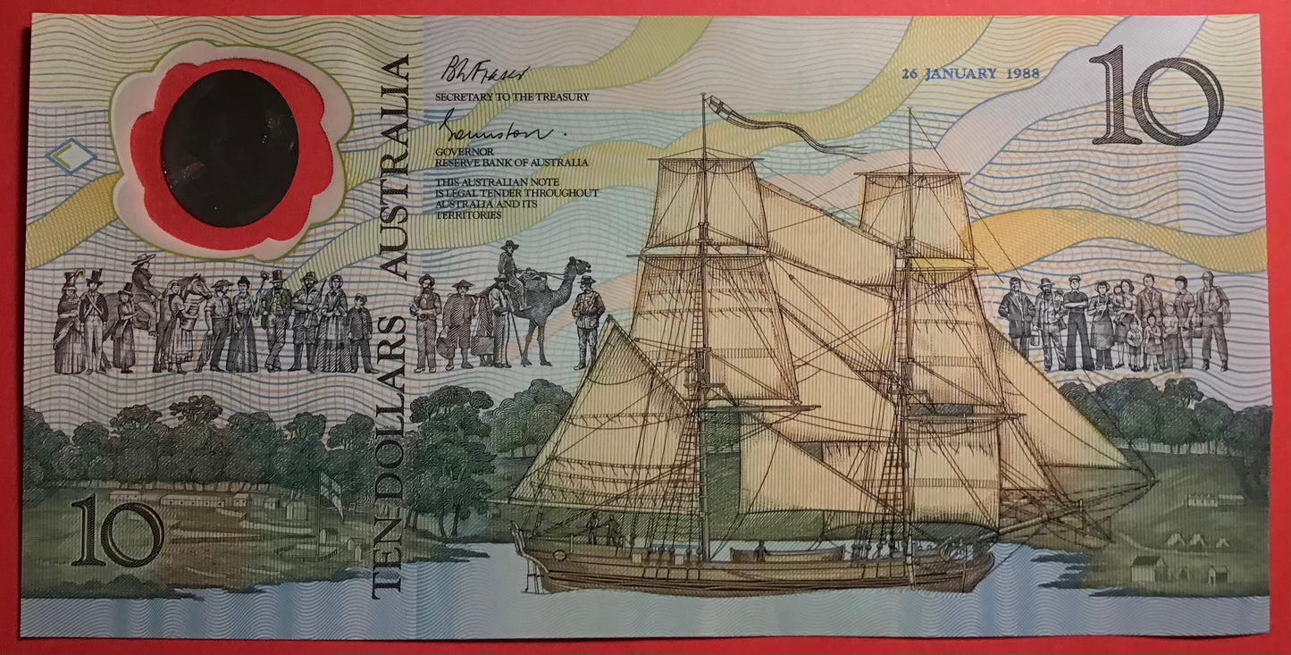 Australia - 10 Dollars 26.1.1988 P#49a Kvalitet 01