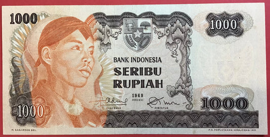 Indonesia - 1000 Rupiah 1968 P#110a Kvalitet 01