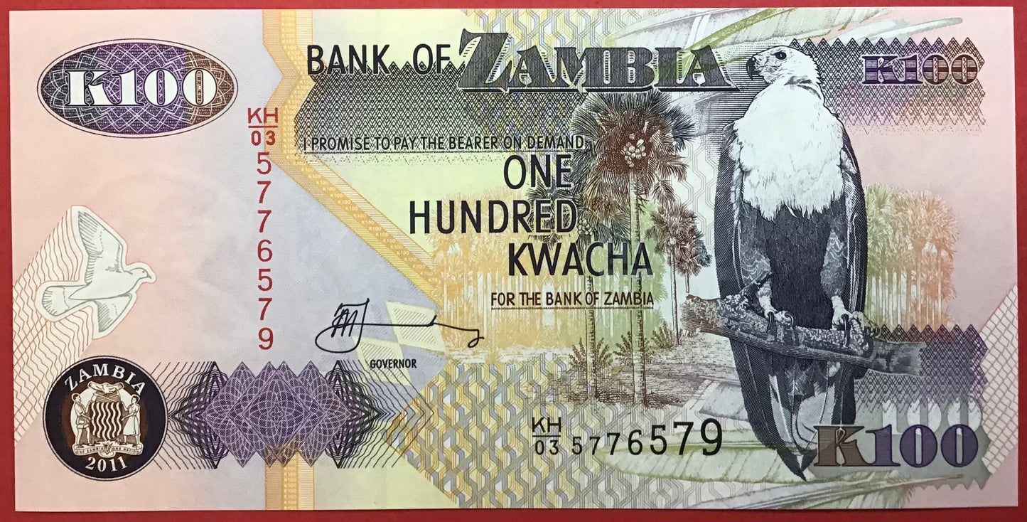 Zambia - 100 Kwacha 2011 P#38j Kvalitet 0