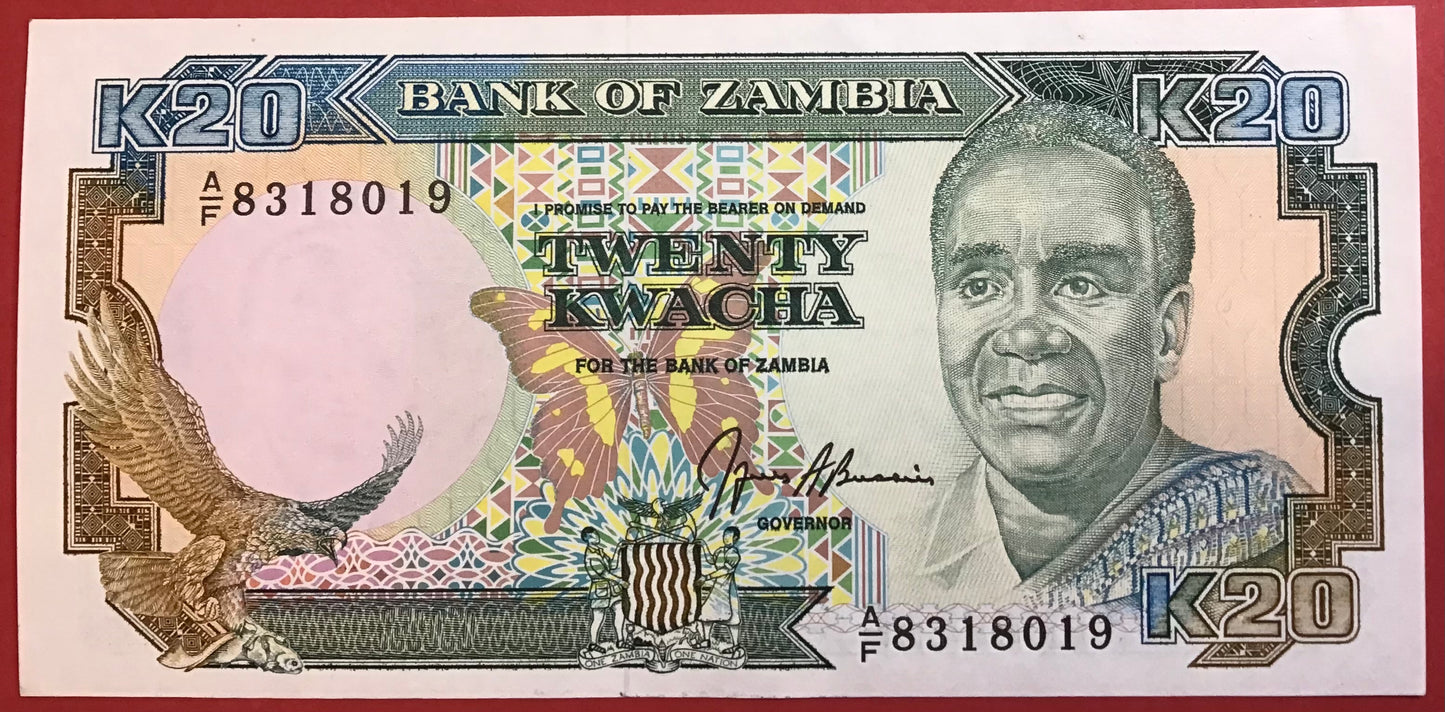 Zambia - 20 Kwacha (1989-91) P#32b Kvalitet 0