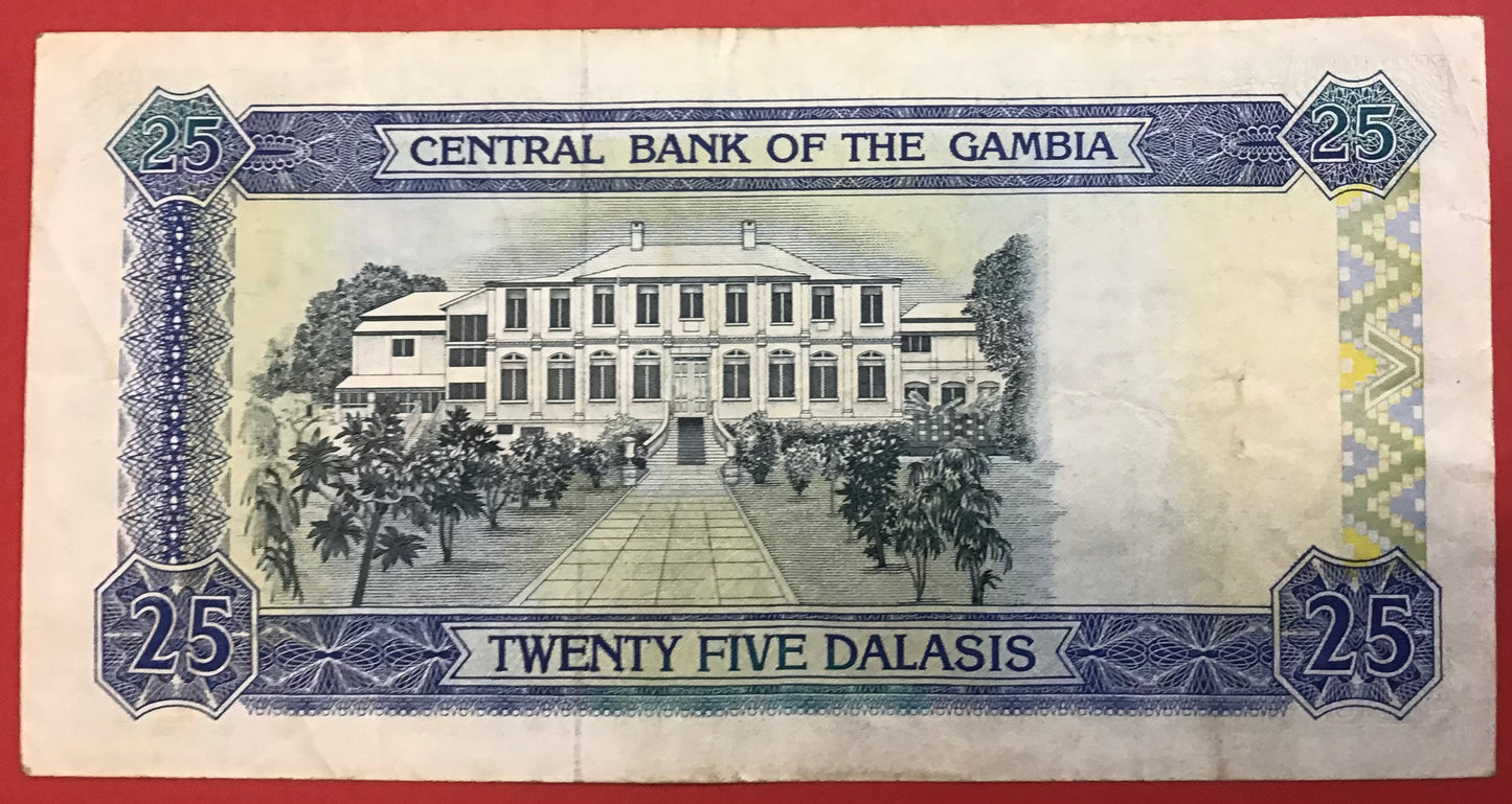 Gambia - 25 Dalasis (1991-95) P#14a Kvalitet 1/1+