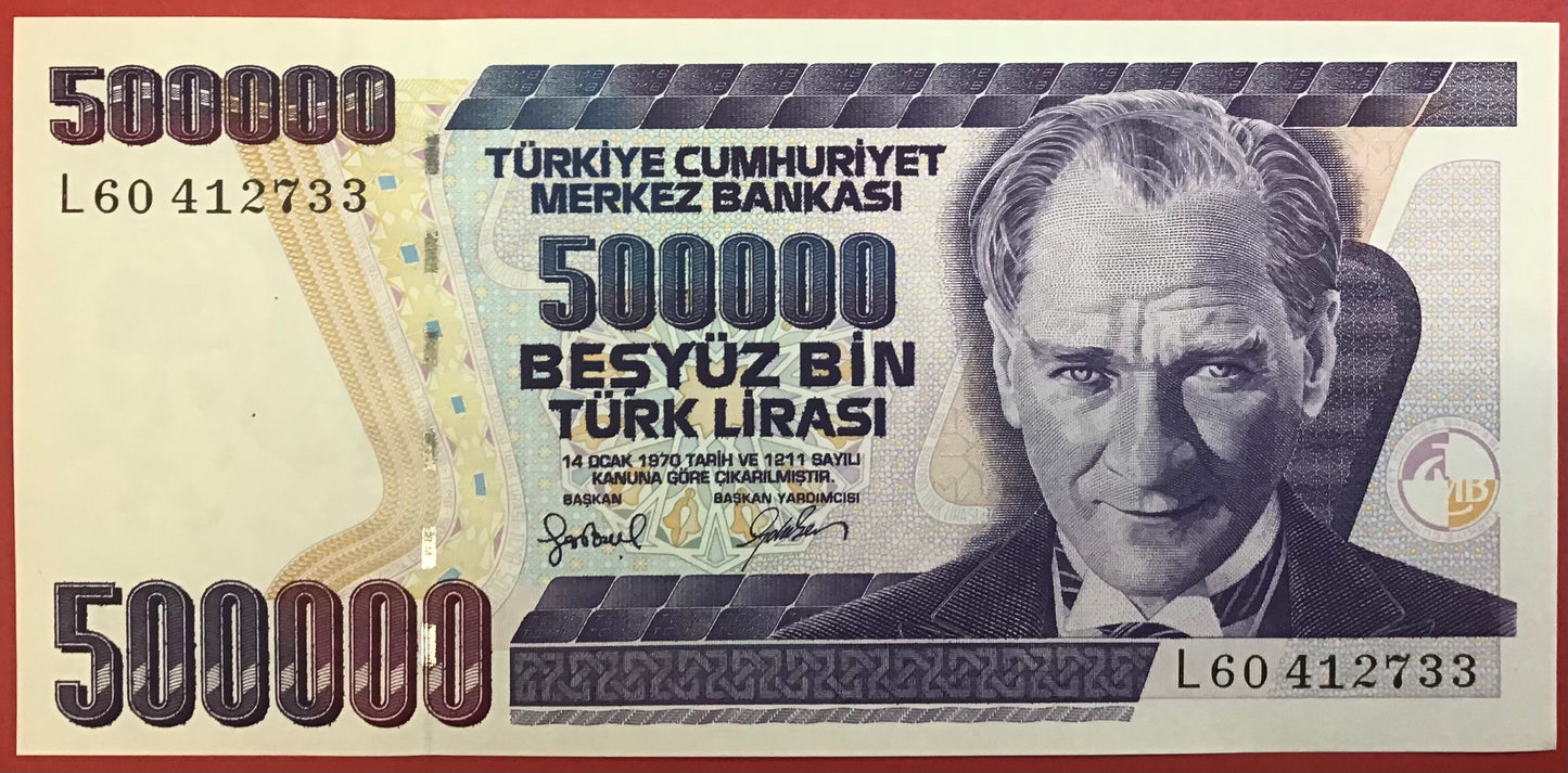Turkey - 500.000 Lira (1998) P#212 Kvalitet 0