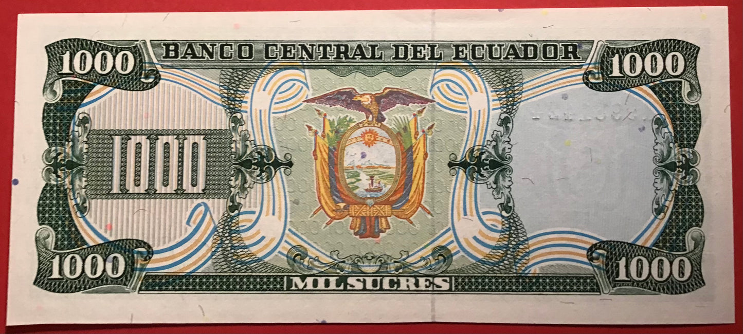 Ecuador - 1000 Sucres 8.6.1988 P#125b Kvalitet 0