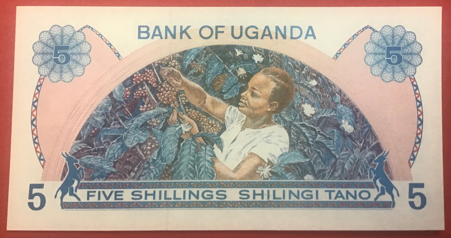 Uganda - 5 Shillings (1979) P#10 Kvalitet 0