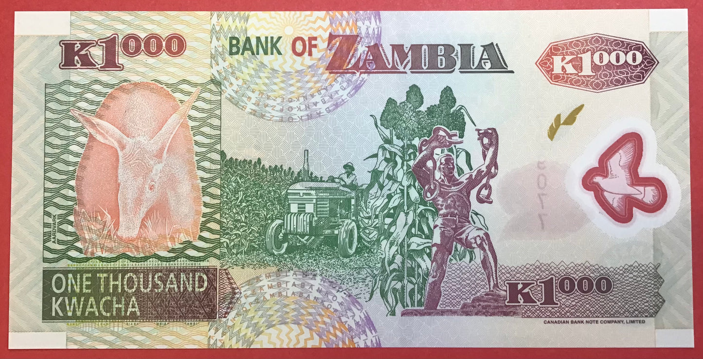 Zambia - 1000 Kwacha 2006 P#44e Kvalitet 0
