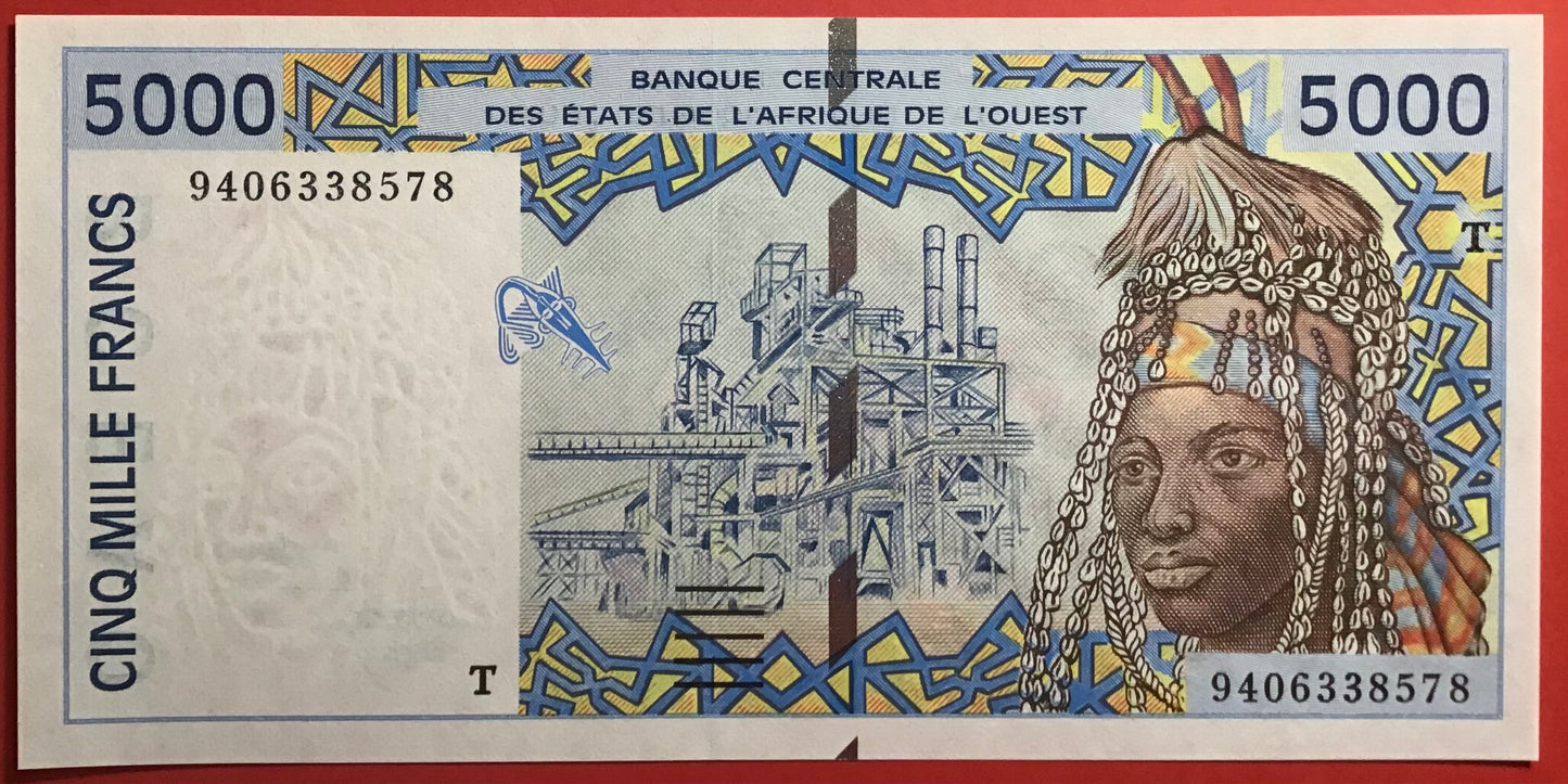 West African States - 5000 Francs 1994 P#813Tc Kvalitet 0