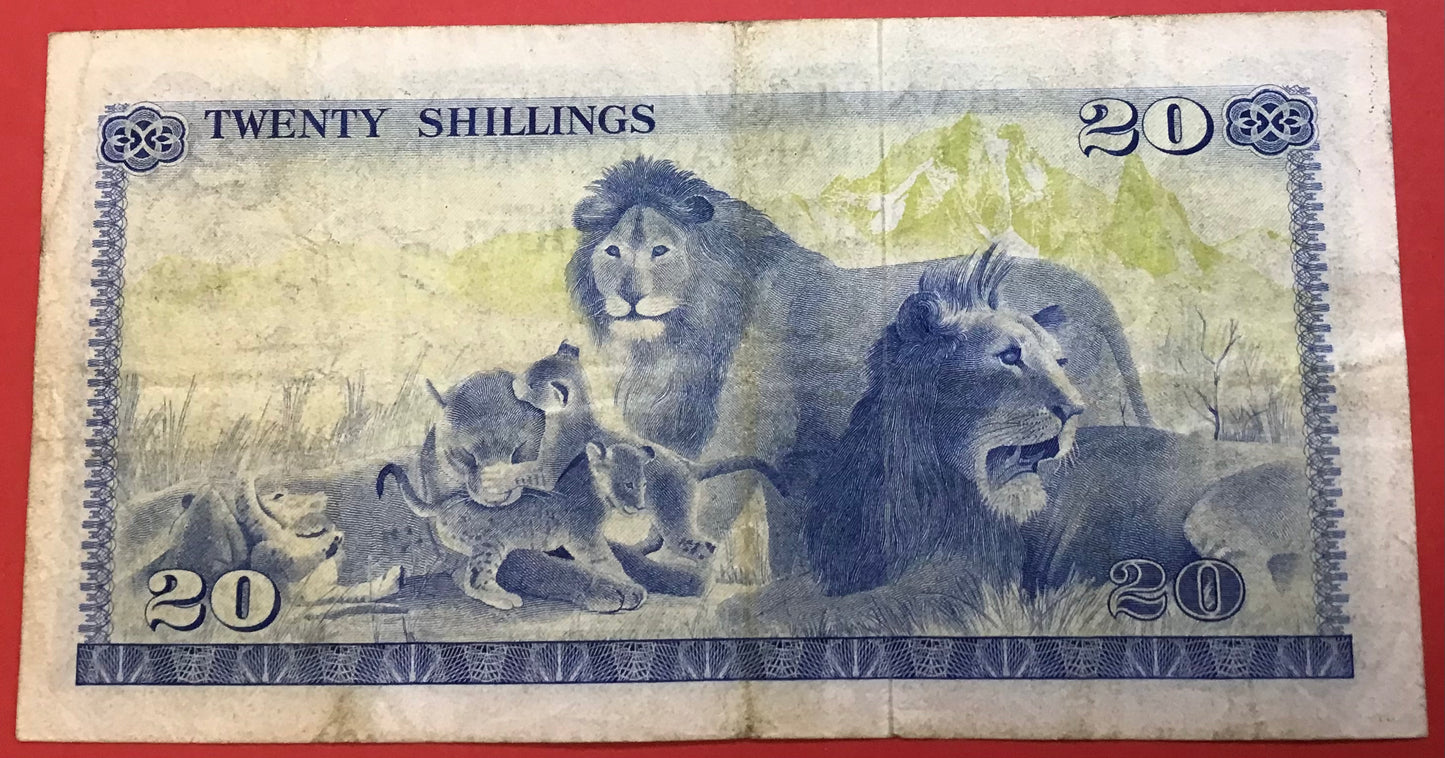 Kenya - 20 Shillings 1.1.1975 P#13b Kvalitet 1/1+