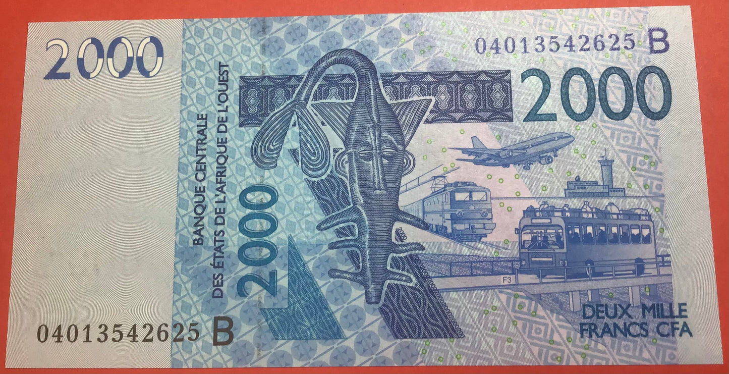 West African States/Benin - 2000 Francs 2004 P#216Bb Kvalitet 0