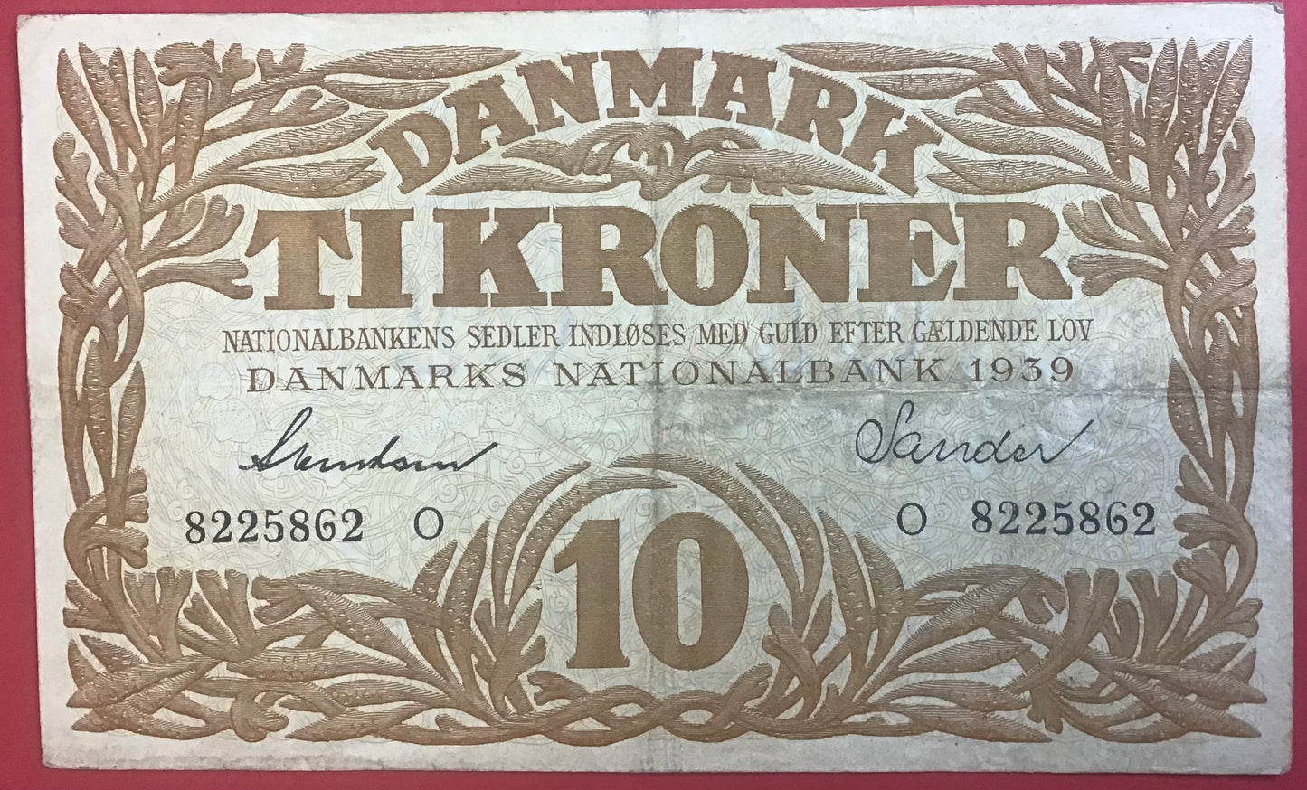 Danmark - 10 Kroner 1939 (O 8225862) Sieg#105 Kvalitet 1/1+