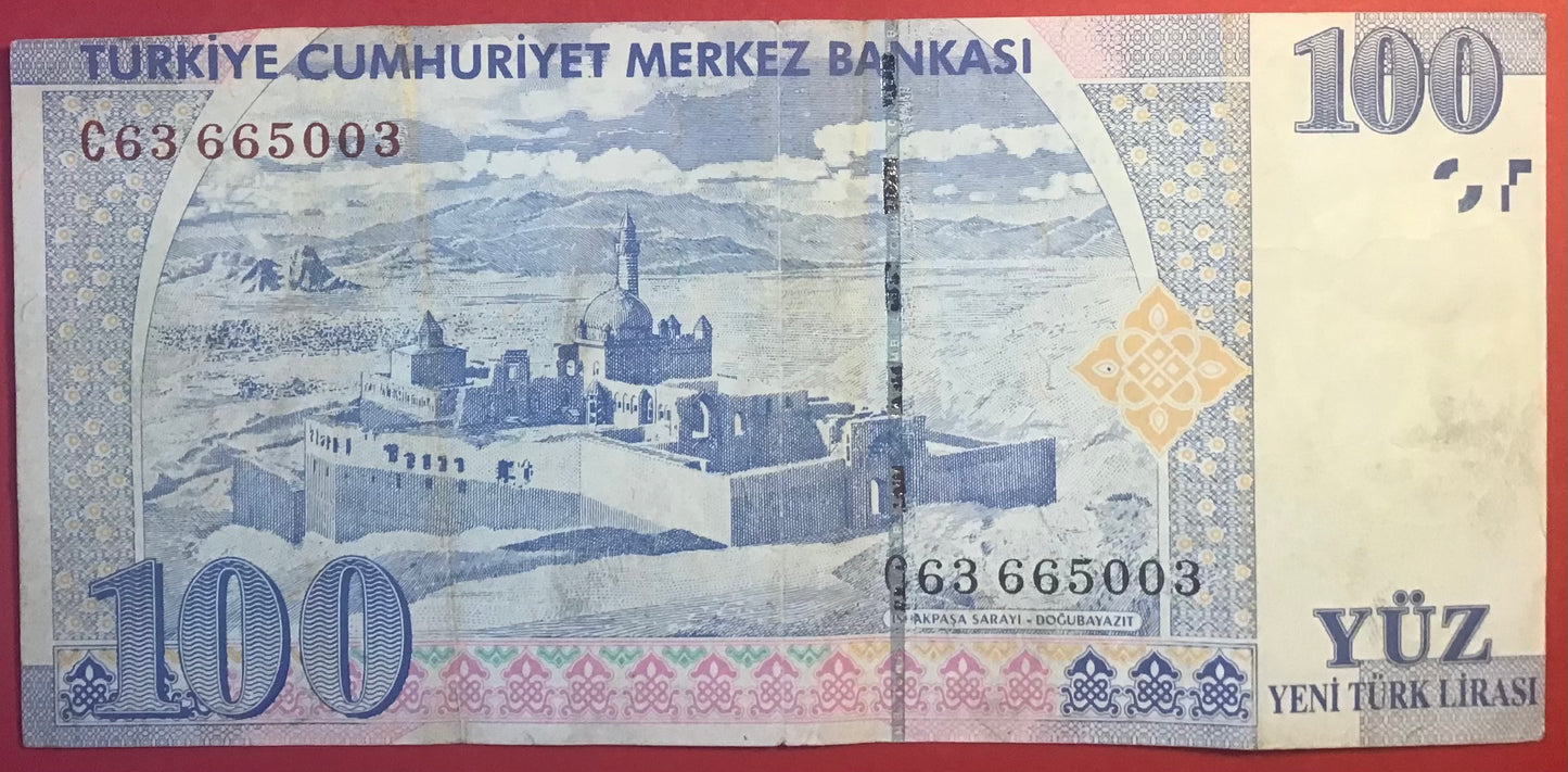 Turkey - 100 New Lira 2005 P#221 Kvalitet 1/1+