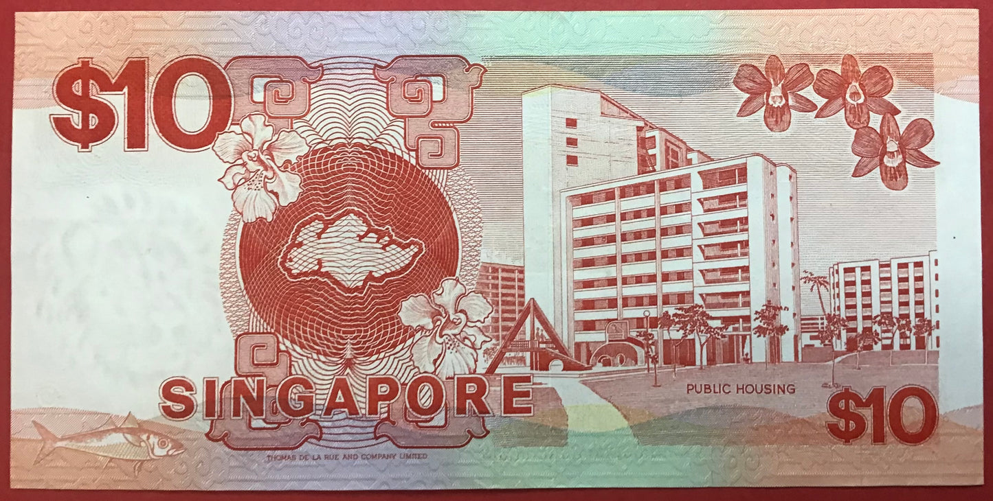 Singapore - 10 Dollars (1988) P#20 Kvalitet 01/0