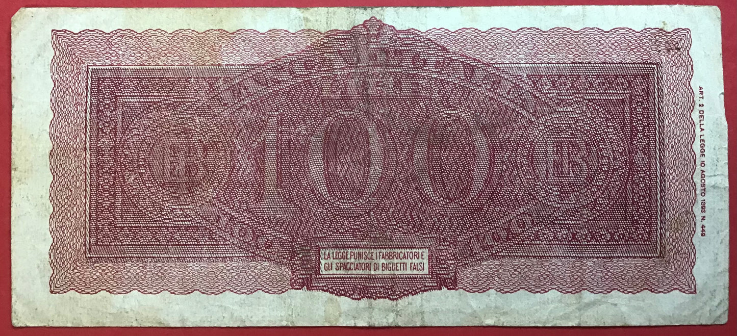 Italy - 100 Lire 10.12.1944 P#75a Kvalitet 1