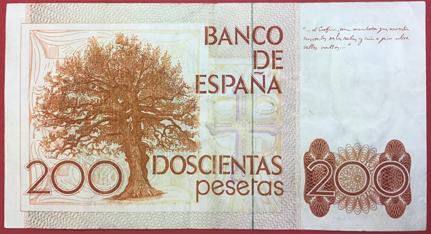 Spain - 200 Pesetas 16.9.1980 P#156 Kvalitet 1+