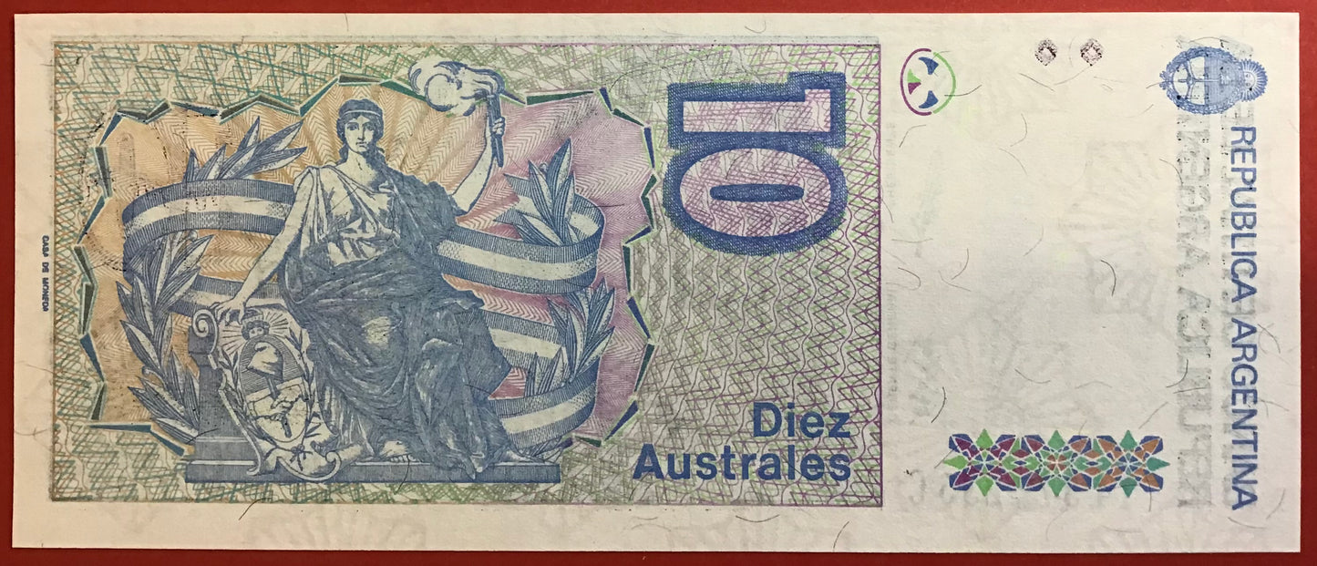 Argentina - 10 Australes (1985-89) P#325b Kvalitet 0
