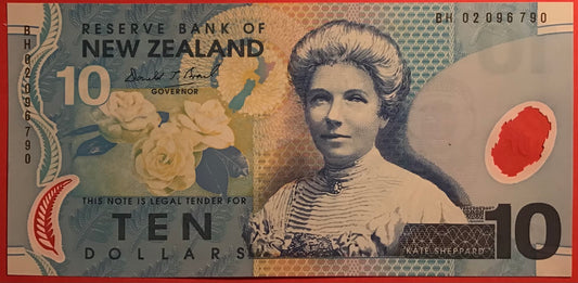 New Zealand - 10 Dollars 2002 P#186a Kvalitet 0