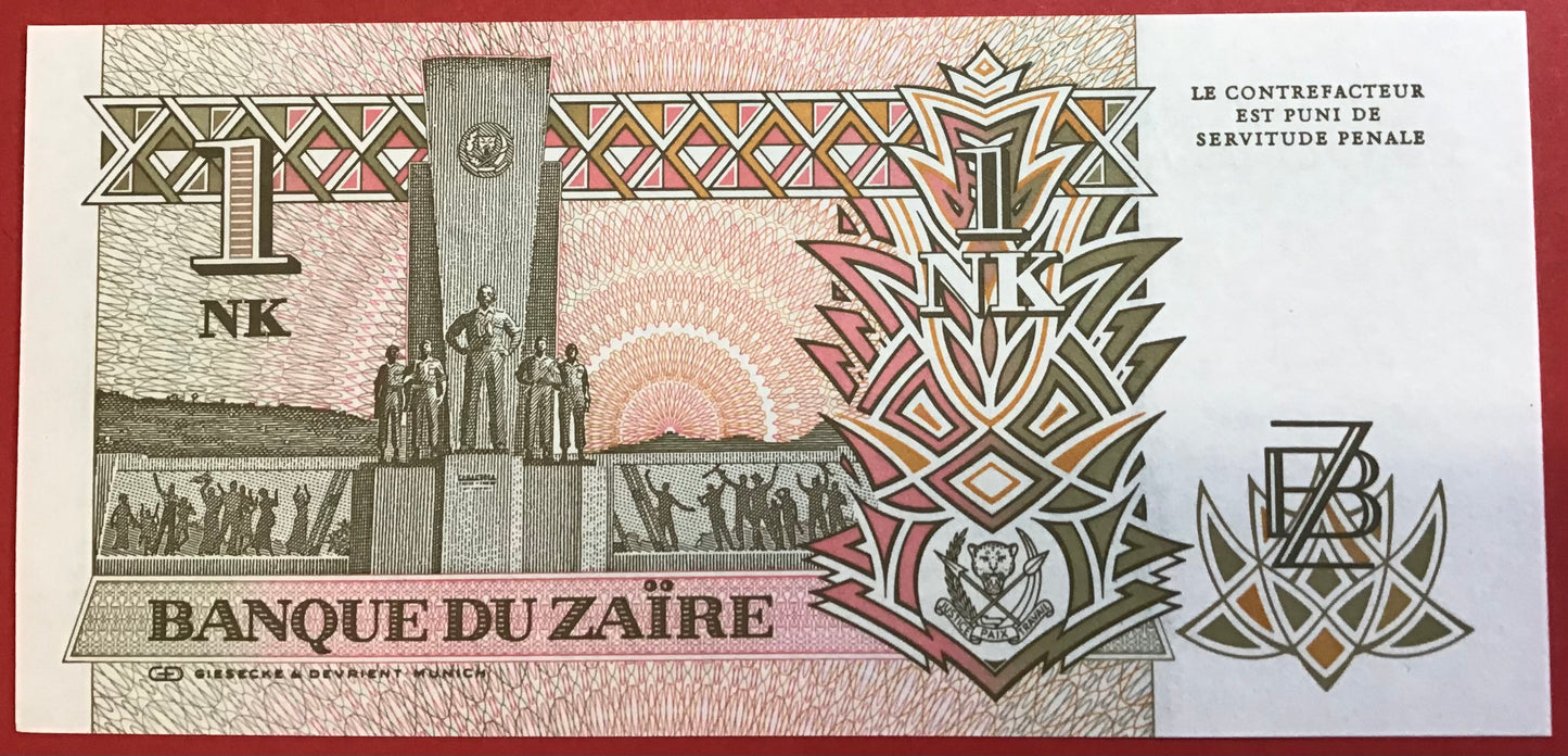 Zaïre - 5 Nouveaux Makuta 24.6.1993 P#48a Kvalitet 0