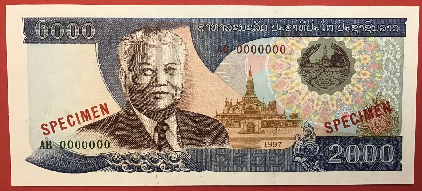 Lao - 2000 Kip 1997 P#33s *Specimen* Kvalitet 0