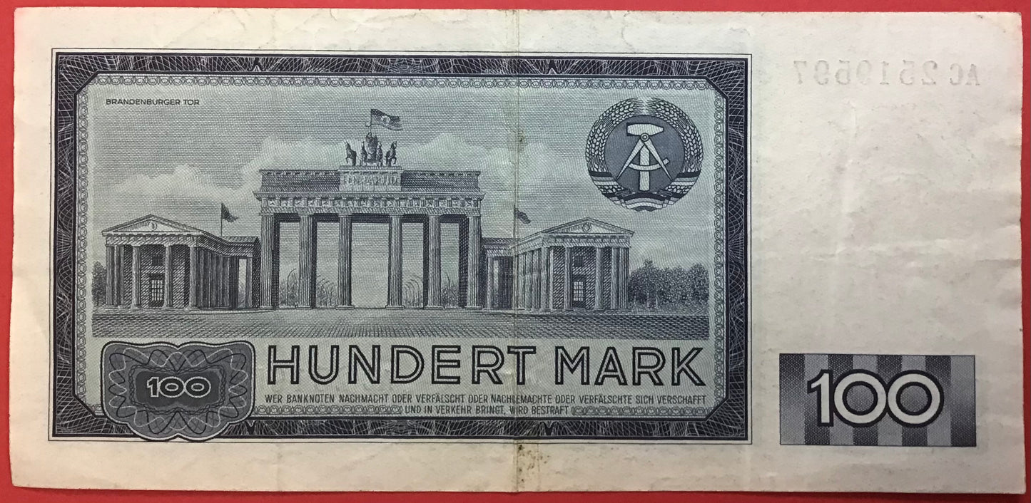East Germany/DDR - 100 Mark 1964 P#26a Kvalitet 1+