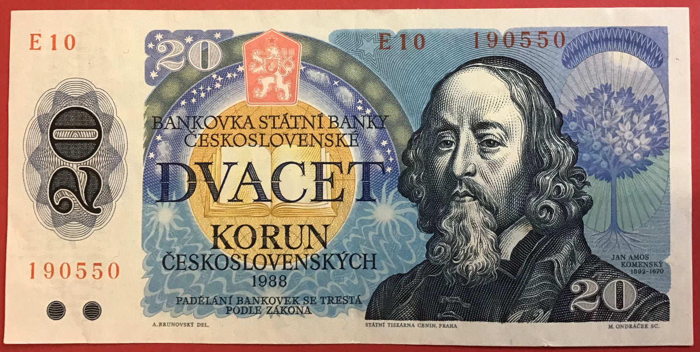 Czechoslovakia - 20 Korun 1988 P#95a Kvalitet 01