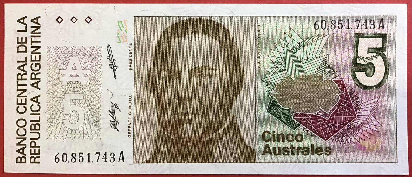 Argentina - 5 Australes (1985-89) P324b Kvalitet 0