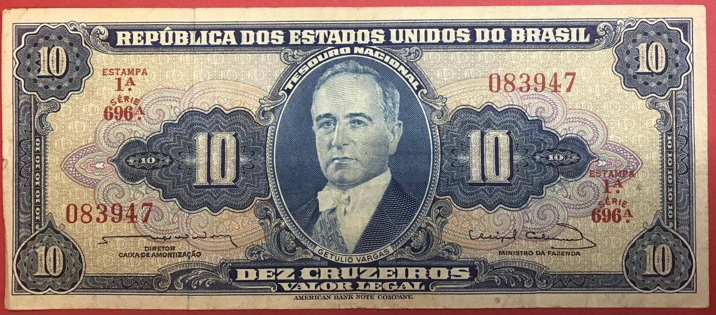 Brazil - 10 Cruzeiros 1963 P#167b Kvalitet 1+