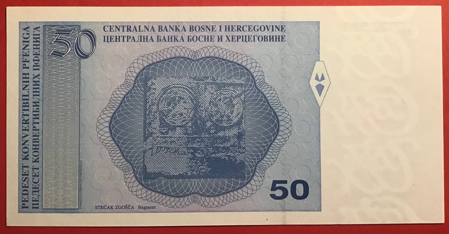 Bosnia-Herzegovina - 50 Convertible Pfeniga (1998) P#57a Kvalitet 0